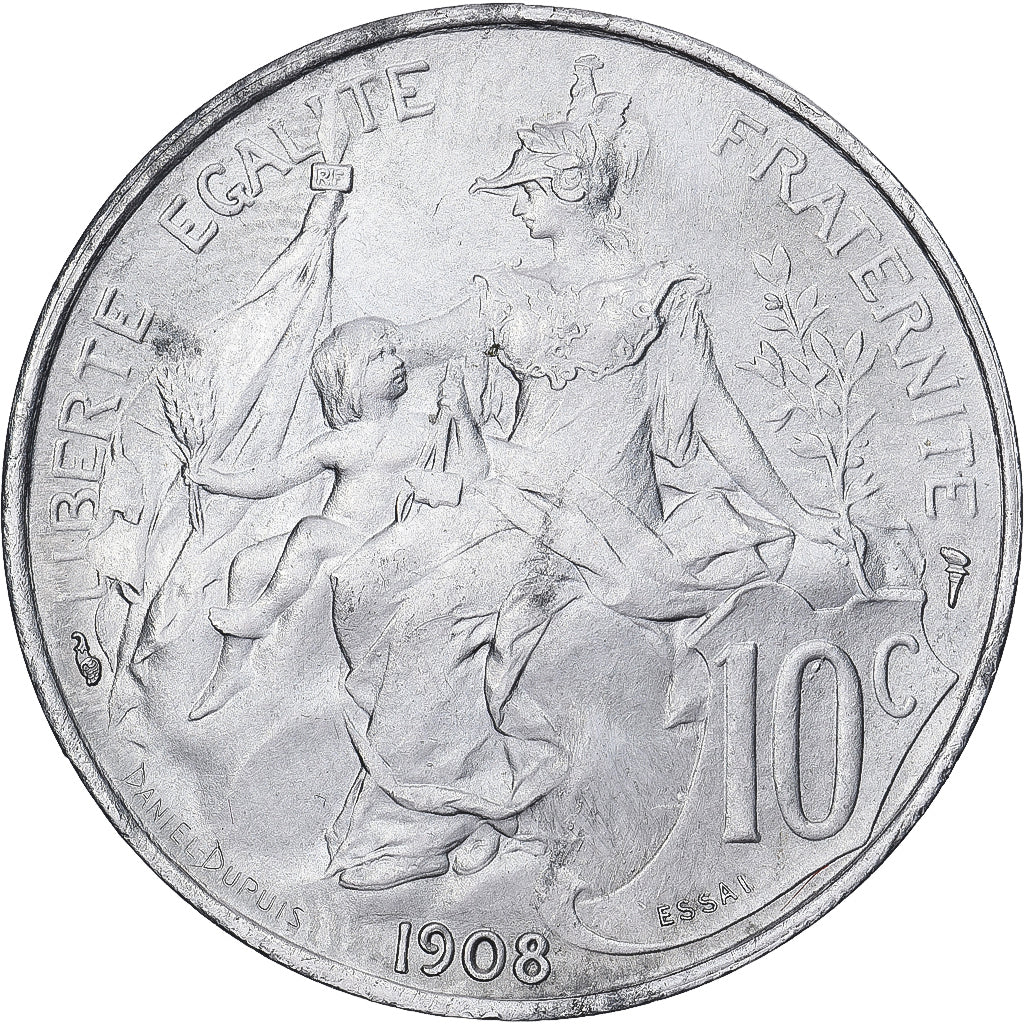 Monnaie, France, Dupuis, 10 Centimes, 1908, ESSAI, SPL, Aluminium, Gadoury:34.10