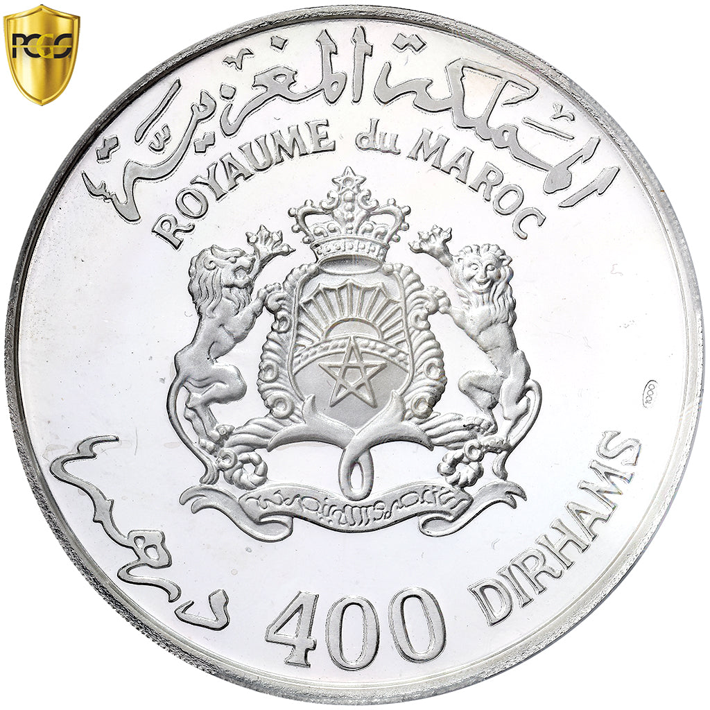 Morocco, Hassan II, 400 Dirhams, 1970, Pattern, Proof, Silver, PCGS, SP65DCAM