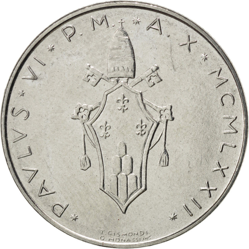 Münze, Vatikanstadt, Paul VI, 50 Lire, 1972, UNZ, Stainless Steel, KM:121