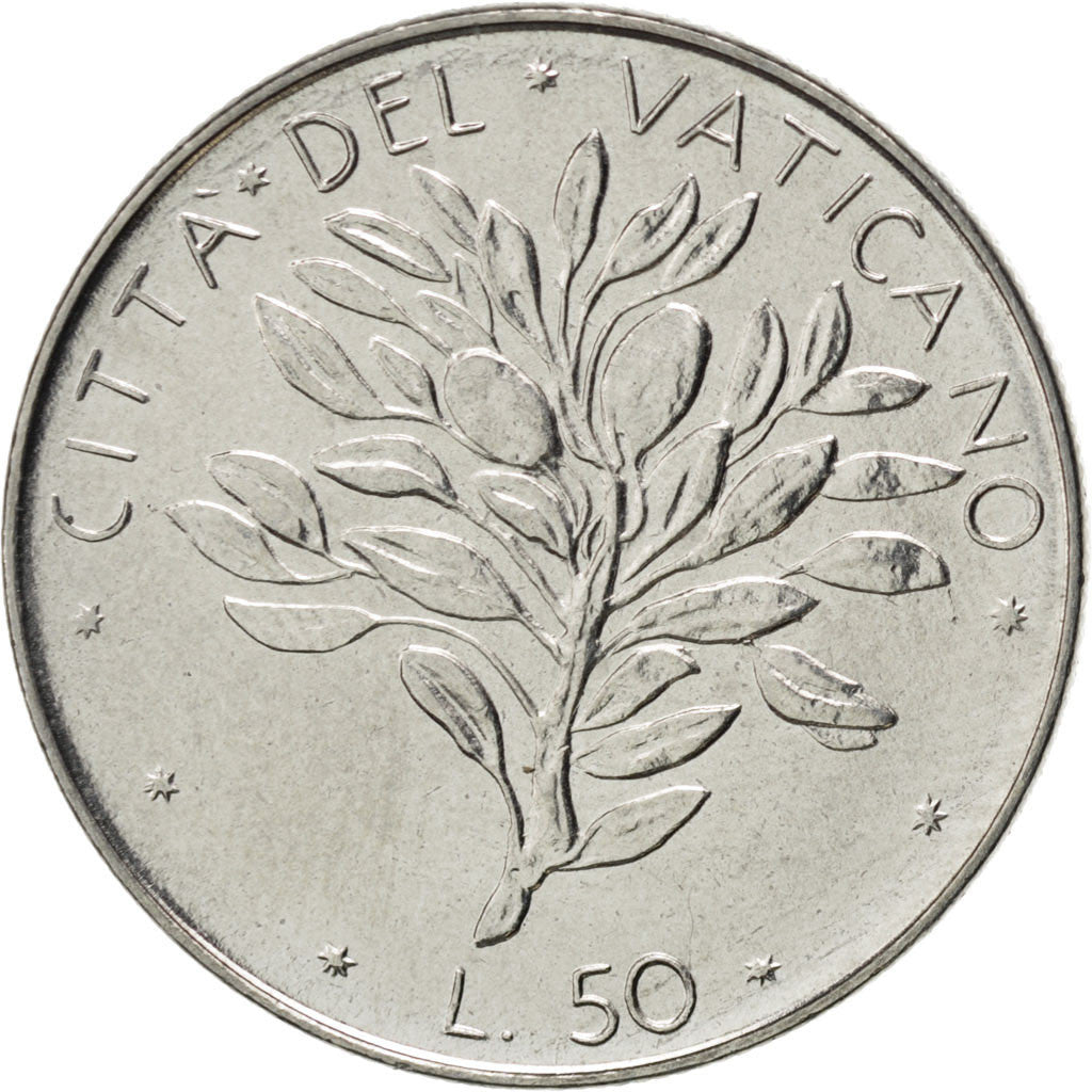 Münze, Vatikanstadt, Paul VI, 50 Lire, 1972, UNZ, Stainless Steel, KM:121