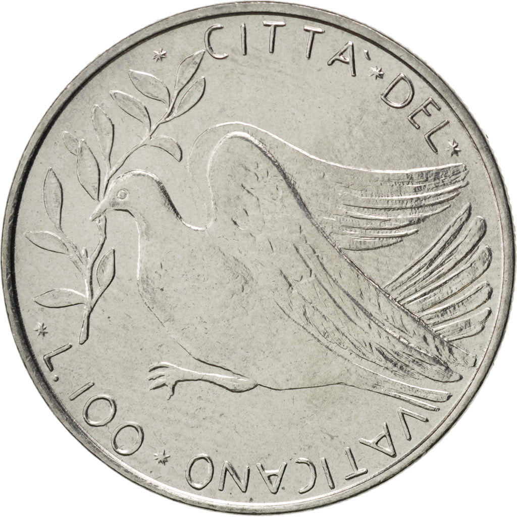 Coin, VATICAN CITY, Paul VI, 100 Lire, 1972, MS(63), Stainless Steel, KM:122