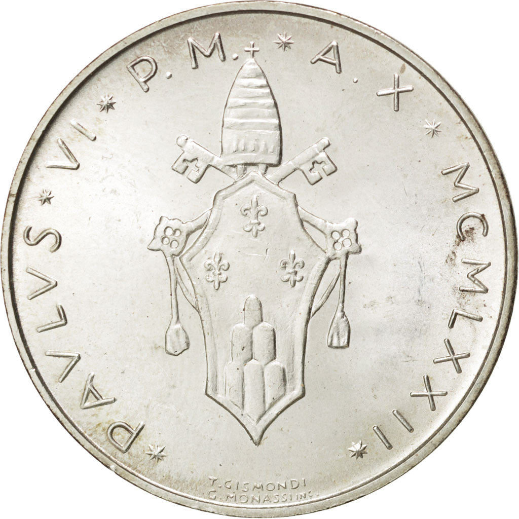 Coin, VATICAN CITY, Paul VI, 500 Lire, 1972, MS(63), Silver, KM:123