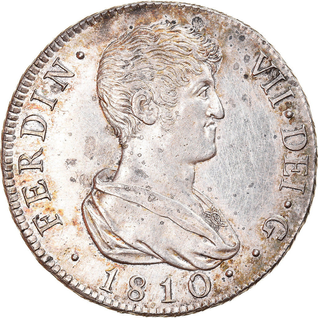 Moeda, Espanha, Ferdinand VII, 4 Réales, 1810, Valencia, MS(60-62), Prata