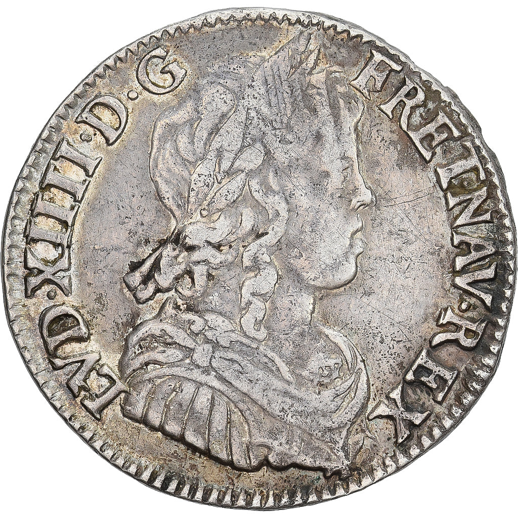 Coin, France, Louis XIV, 1/4 Écu à la mèche longue, 1/4 Ecu, 1651, Bayonne