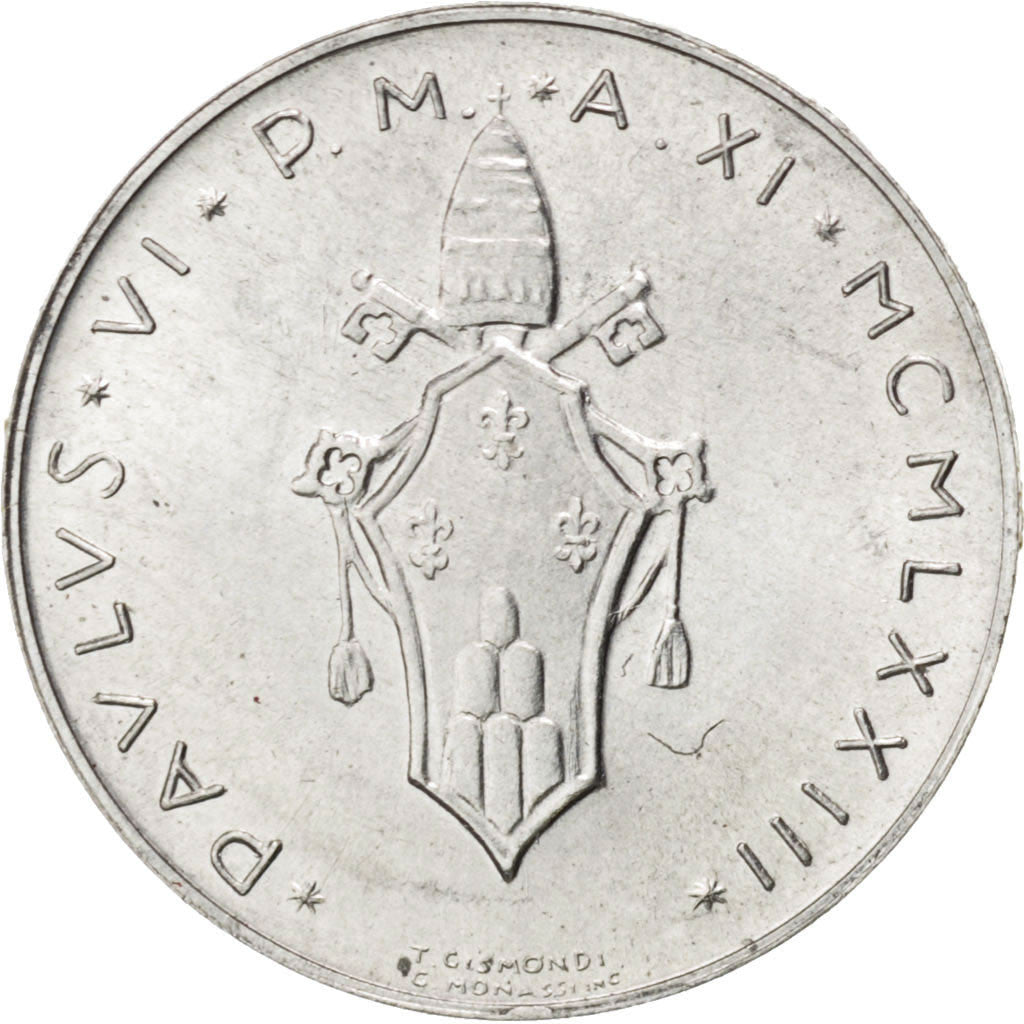 Coin, VATICAN CITY, Paul VI, Lira, 1973, MS(63), Aluminum, KM:116