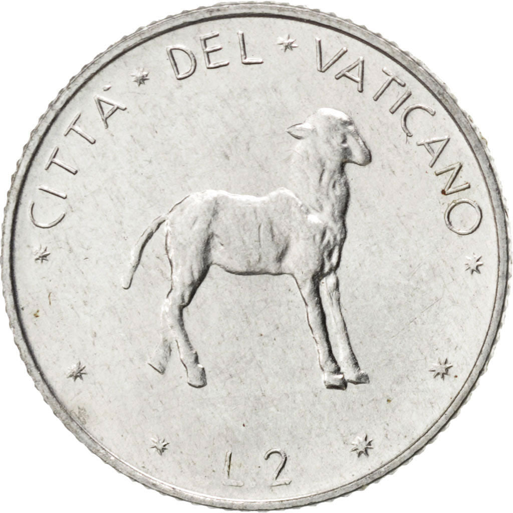 Coin, VATICAN CITY, Paul VI, 2 Lire, 1973, MS(63), Aluminum, KM:117