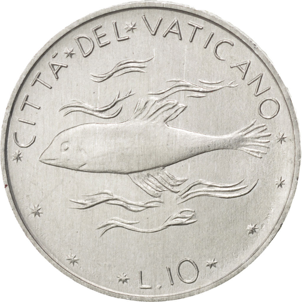 Monnaie, Cité du Vatican, Paul VI, 10 Lire, 1973, SPL, Aluminium, KM:119