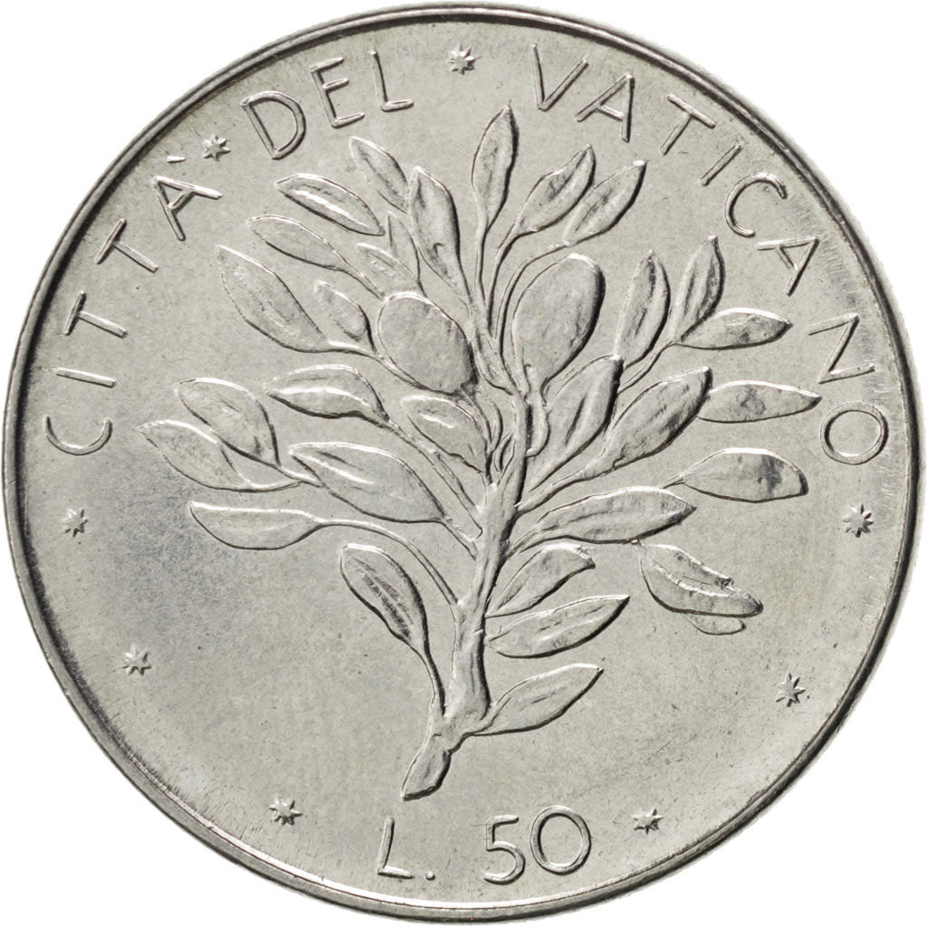 Coin, VATICAN CITY, Paul VI, 50 Lire, 1973, MS(63), Stainless Steel, KM:121