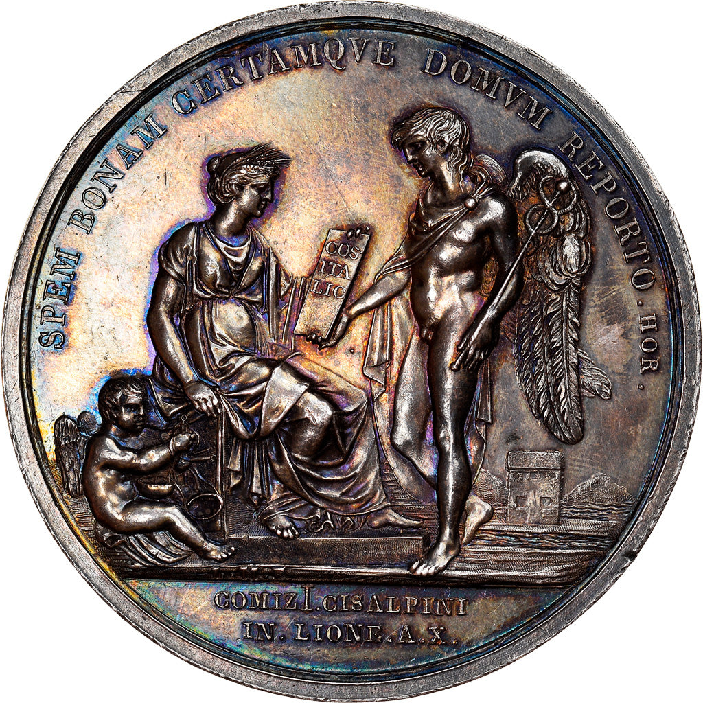 France, Medal, Napoleon Bonaparte, Constitution of the Cisalpine Republic, 1802