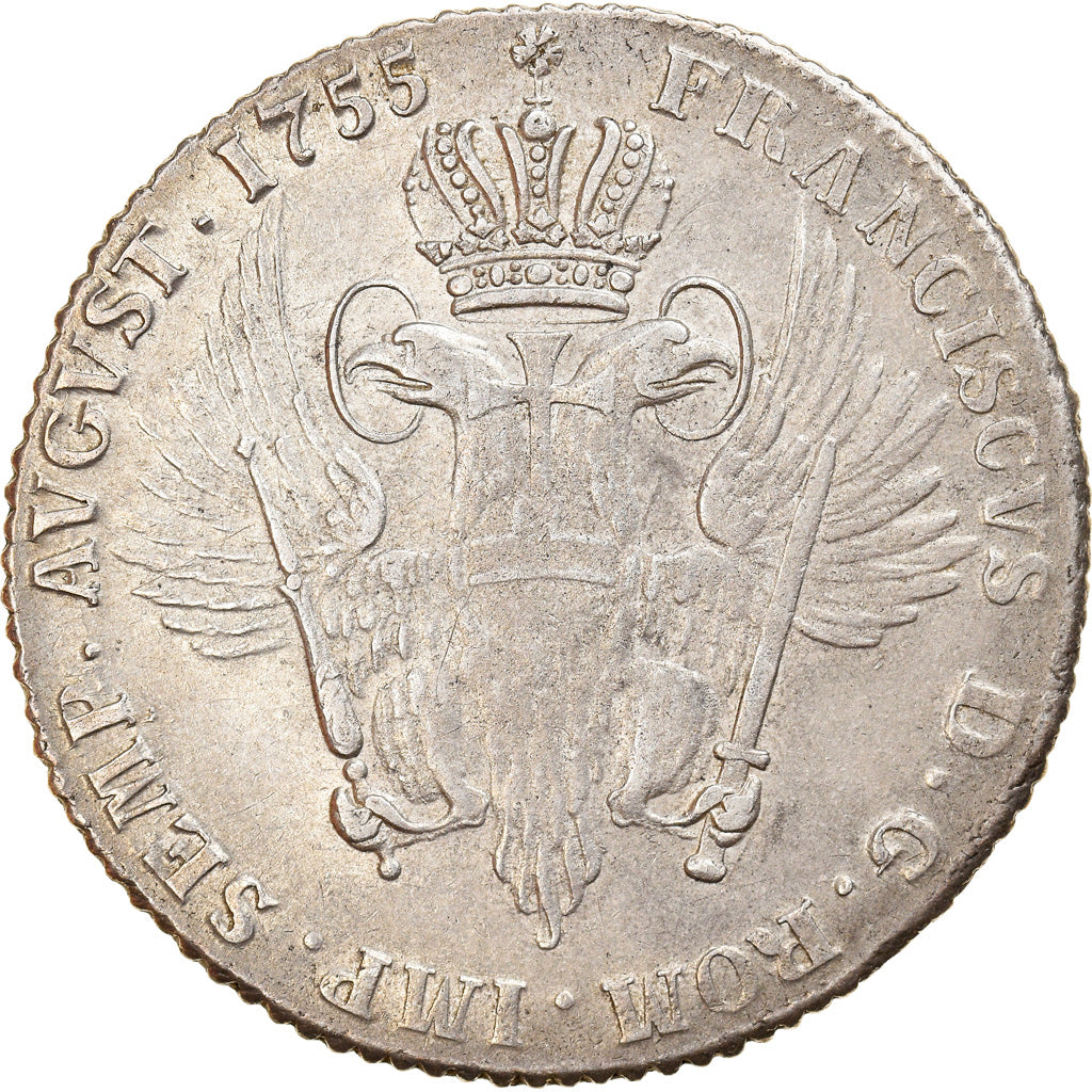 Coin, German States, HAMBURG, Franz I, 32 Schilling, 2 Mark, 1755, AU(50-53)