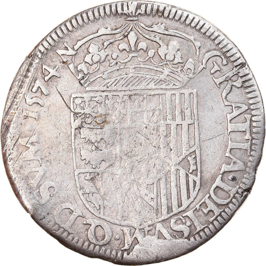 Monnaie, France, Béarn, Henri II, Teston, 1574, Pau, TB+, Argent, Duplessy:1318