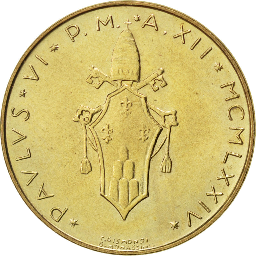 Moneta, CITTÀ DEL VATICANO, Paul VI, 20 Lire, 1974, SPL, Alluminio-bronzo