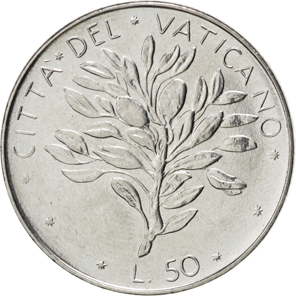Coin, VATICAN CITY, Paul VI, 50 Lire, 1974, MS(63), Stainless Steel, KM:121