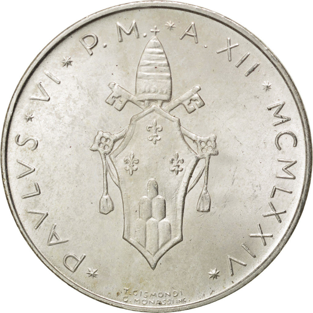 Moneta, CITTÀ DEL VATICANO, Paul VI, 500 Lire, 1974, SPL, Argento, KM:123