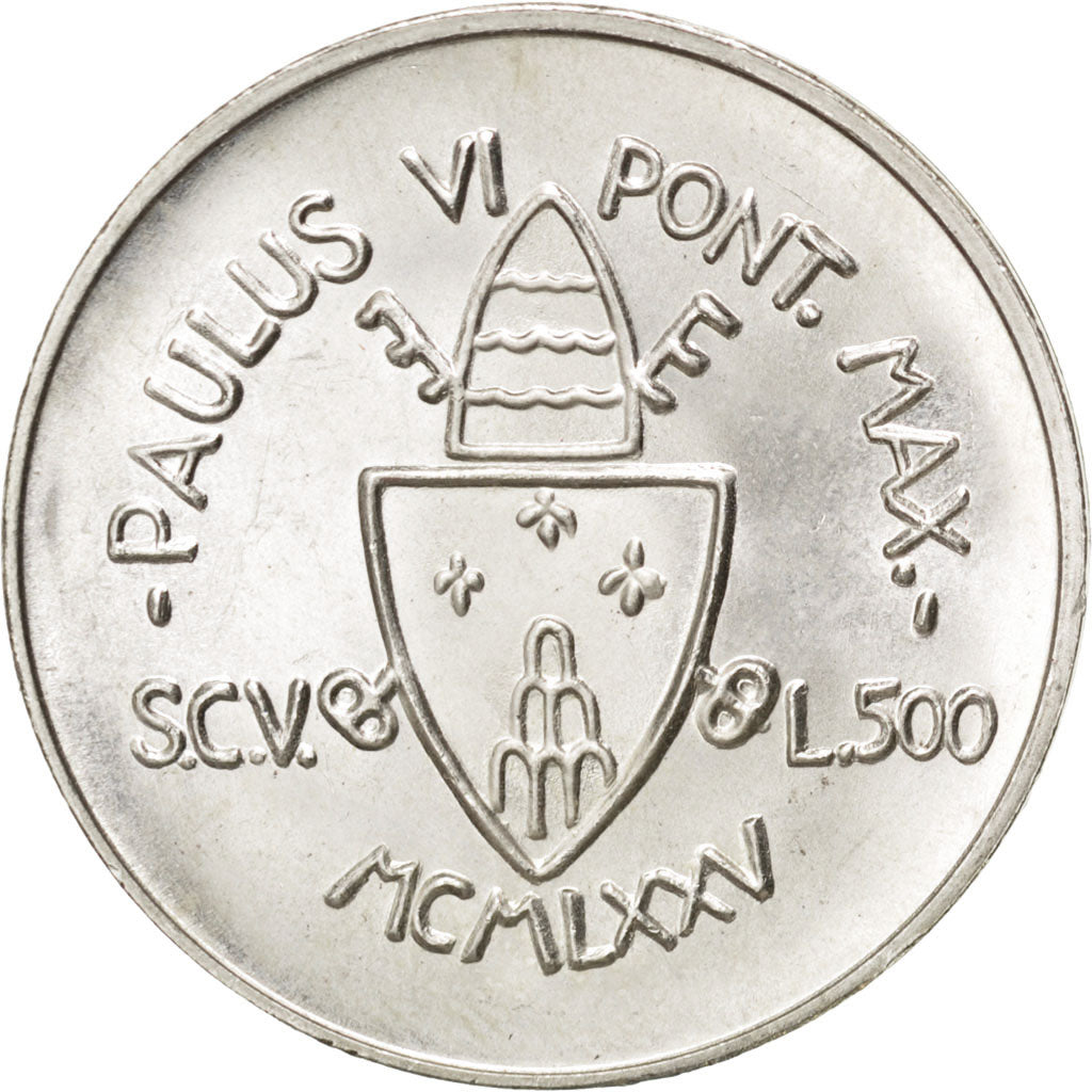 Coin, VATICAN CITY, Paul VI, 500 Lire, 1975, MS(63), Silver, KM:131