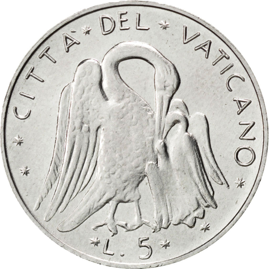 Monnaie, Cité du Vatican, Paul VI, 5 Lire, 1976, SPL, Aluminium, KM:118