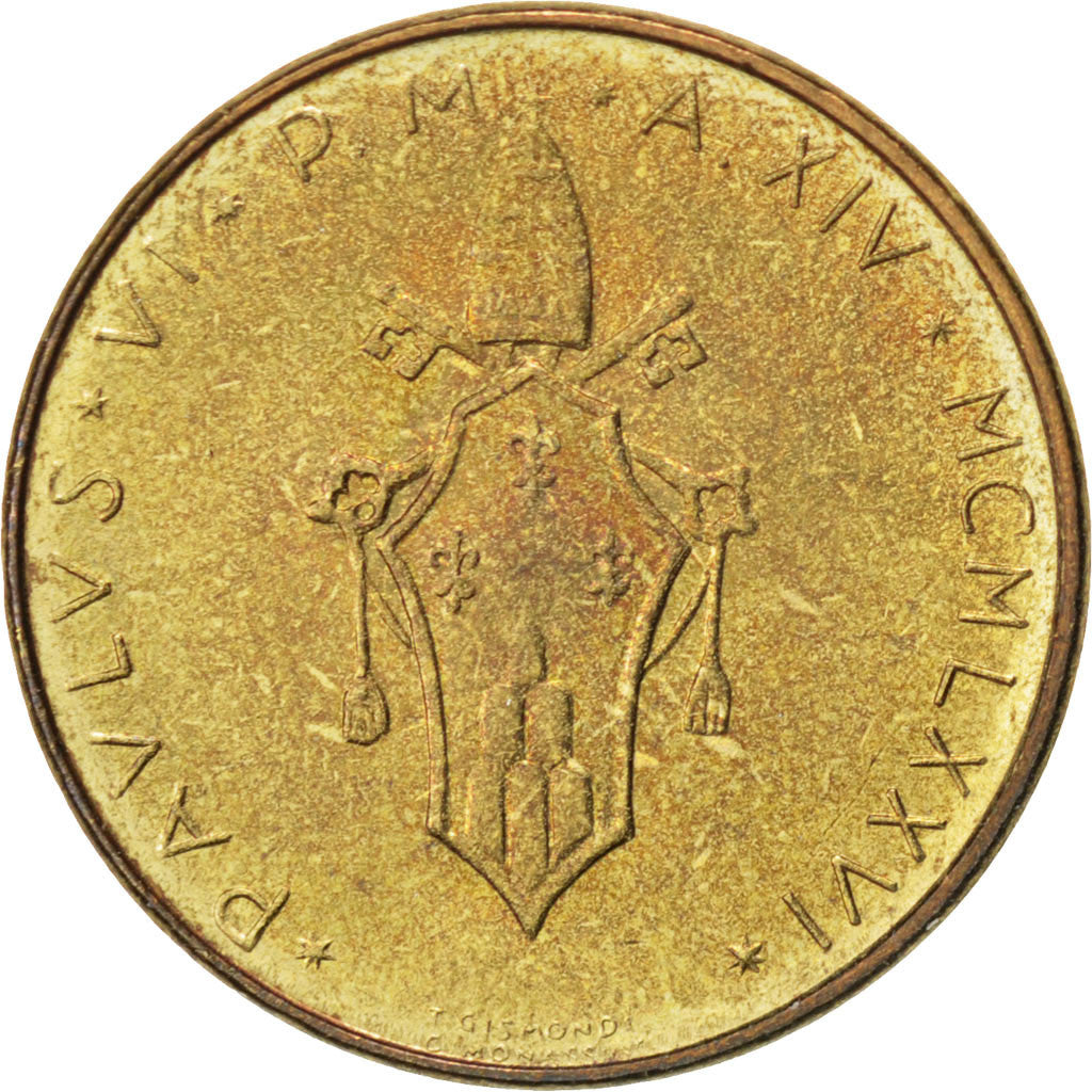 Coin, VATICAN CITY, Paul VI, 20 Lire, 1976, MS(63), Aluminum-Bronze, KM:120