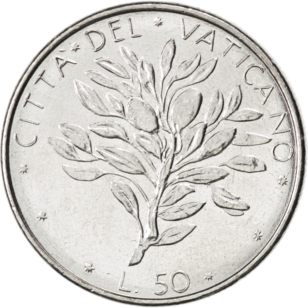 Coin, VATICAN CITY, Paul VI, 50 Lire, 1976, AU(55-58), Stainless Steel, KM:121