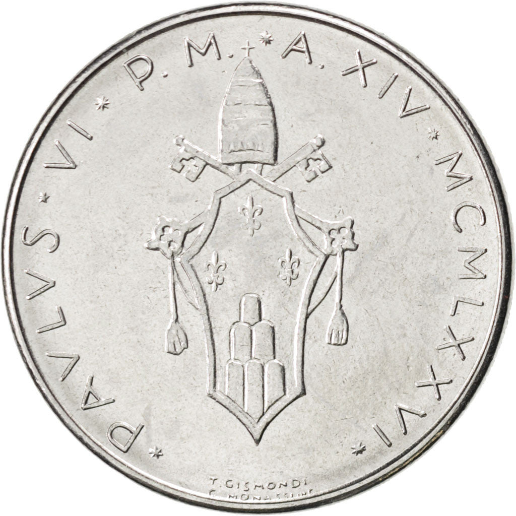 Coin, VATICAN CITY, Paul VI, 100 Lire, 1976, MS(63), Stainless Steel, KM:122