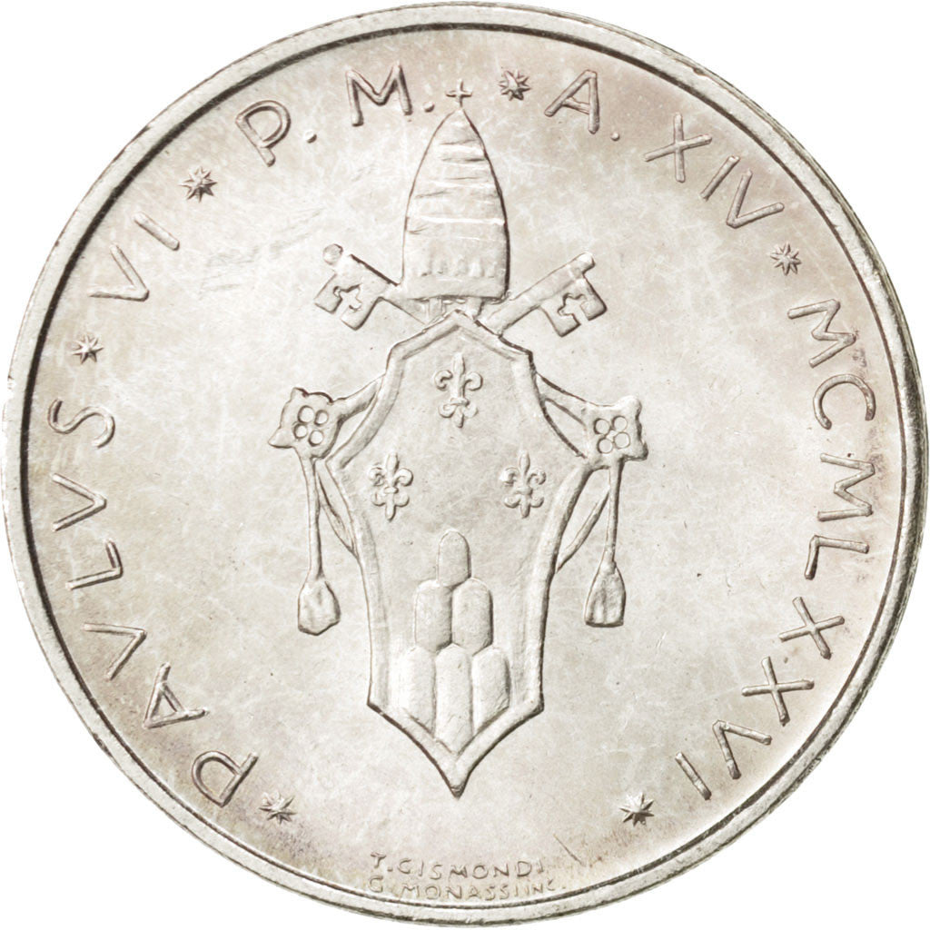 Coin, VATICAN CITY, Paul VI, 500 Lire, 1976, MS(63), Silver, KM:123