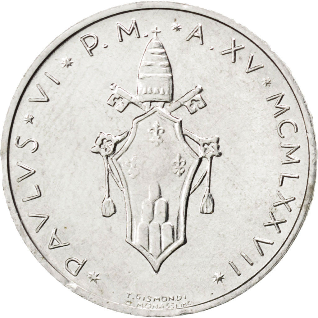 Moneta, CITTÀ DEL VATICANO, Paul VI, 5 Lire, 1977, SPL, Alluminio, KM:118