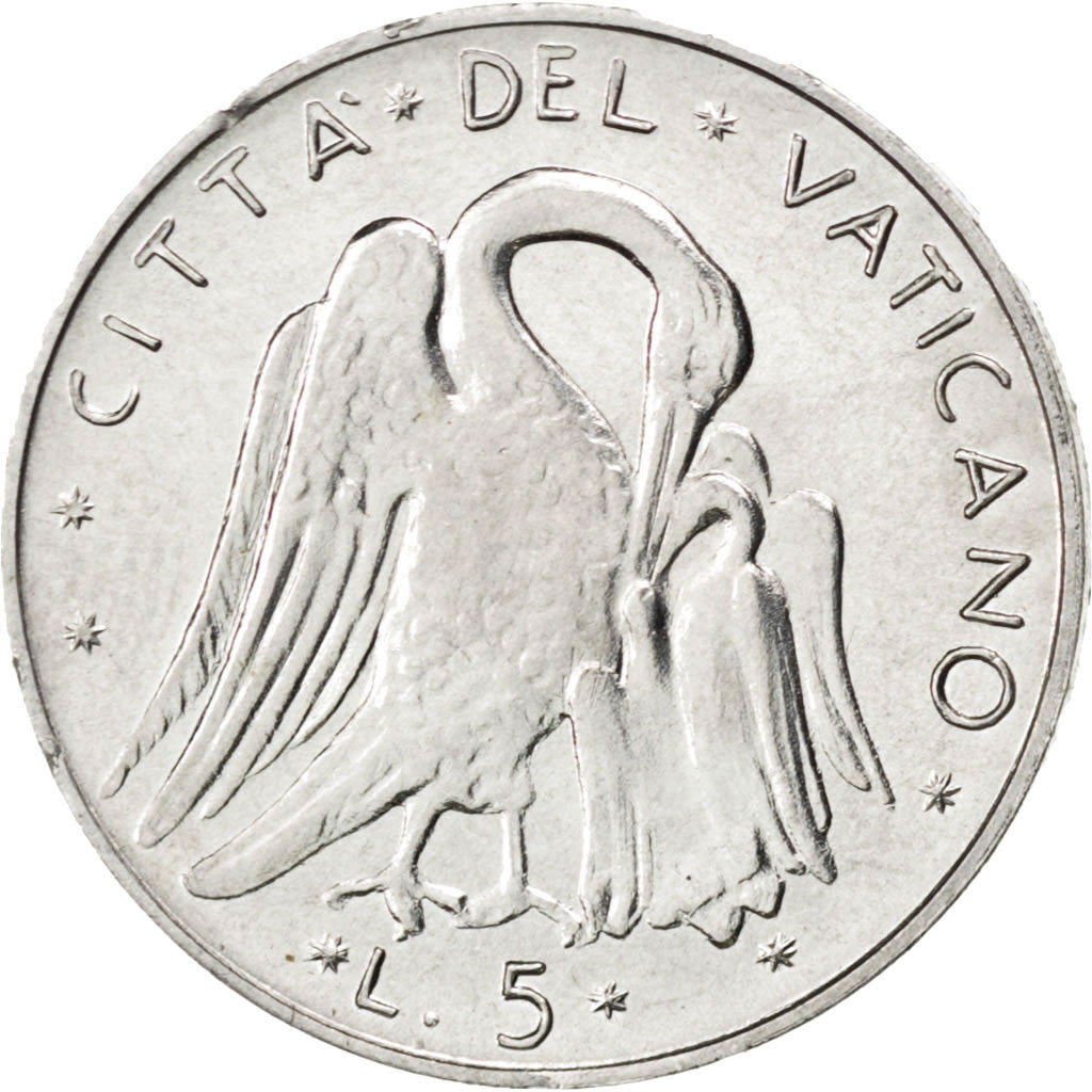 Moneta, CITTÀ DEL VATICANO, Paul VI, 5 Lire, 1977, SPL, Alluminio, KM:118