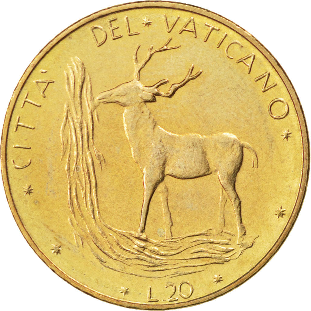 Coin, VATICAN CITY, Paul VI, 20 Lire, 1977, MS(63), Aluminum-Bronze, KM:120