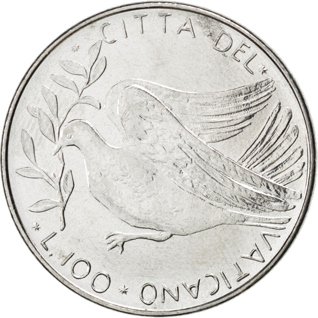Moneta, CITTÀ DEL VATICANO, Paul VI, 100 Lire, 1977, SPL, Acciaio inossidabile