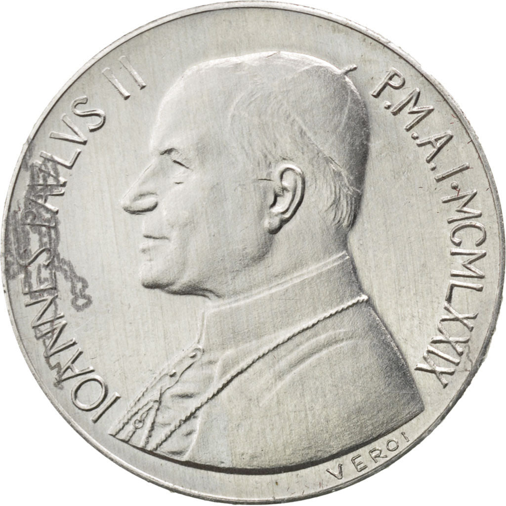 Coin, VATICAN CITY, John Paul II, 10 Lire, 1979, AU(55-58), Aluminum, KM:143