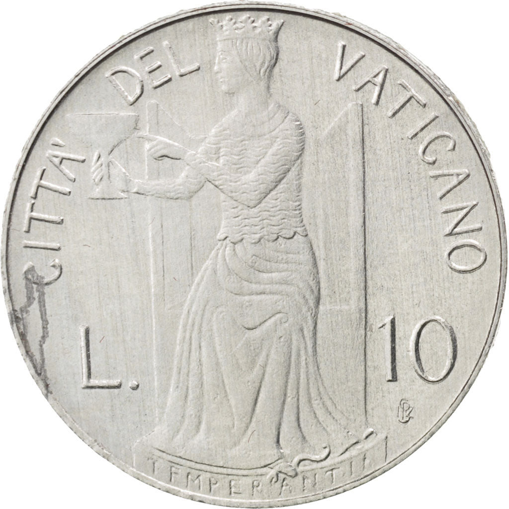 Coin, VATICAN CITY, John Paul II, 10 Lire, 1979, AU(55-58), Aluminum, KM:143