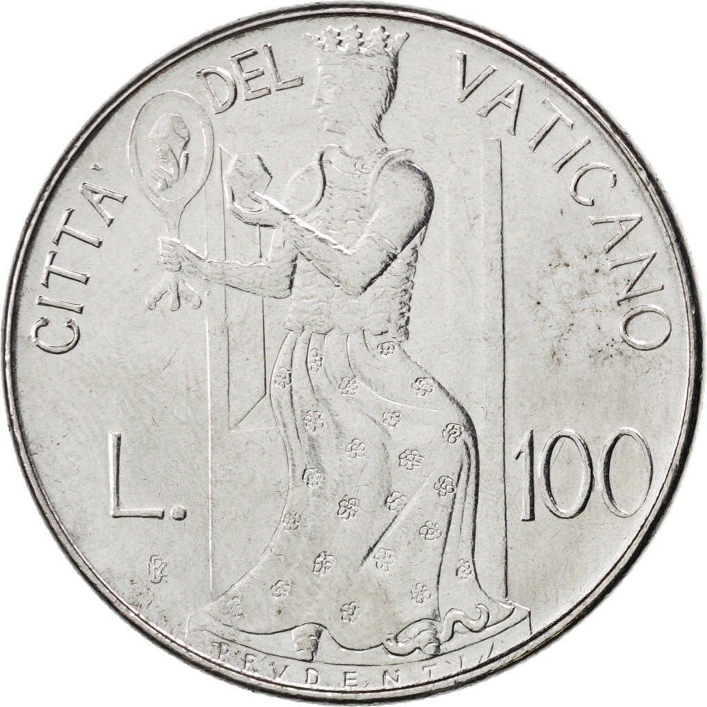 Coin, VATICAN CITY, John Paul II, 100 Lire, 1979, MS(63), Stainless Steel