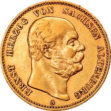 Duché de Saxe-Altenbourg, Ernest I, 20 Mark, 1887, Berlin, Or, TTB, KM:34