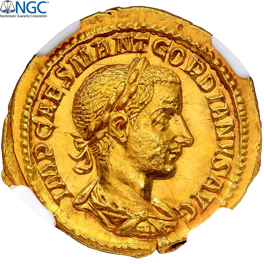 Gordiaans III, Aureus, 238-239, Rome, Goud, NGC, MS 5/5-3/5, RIC:11