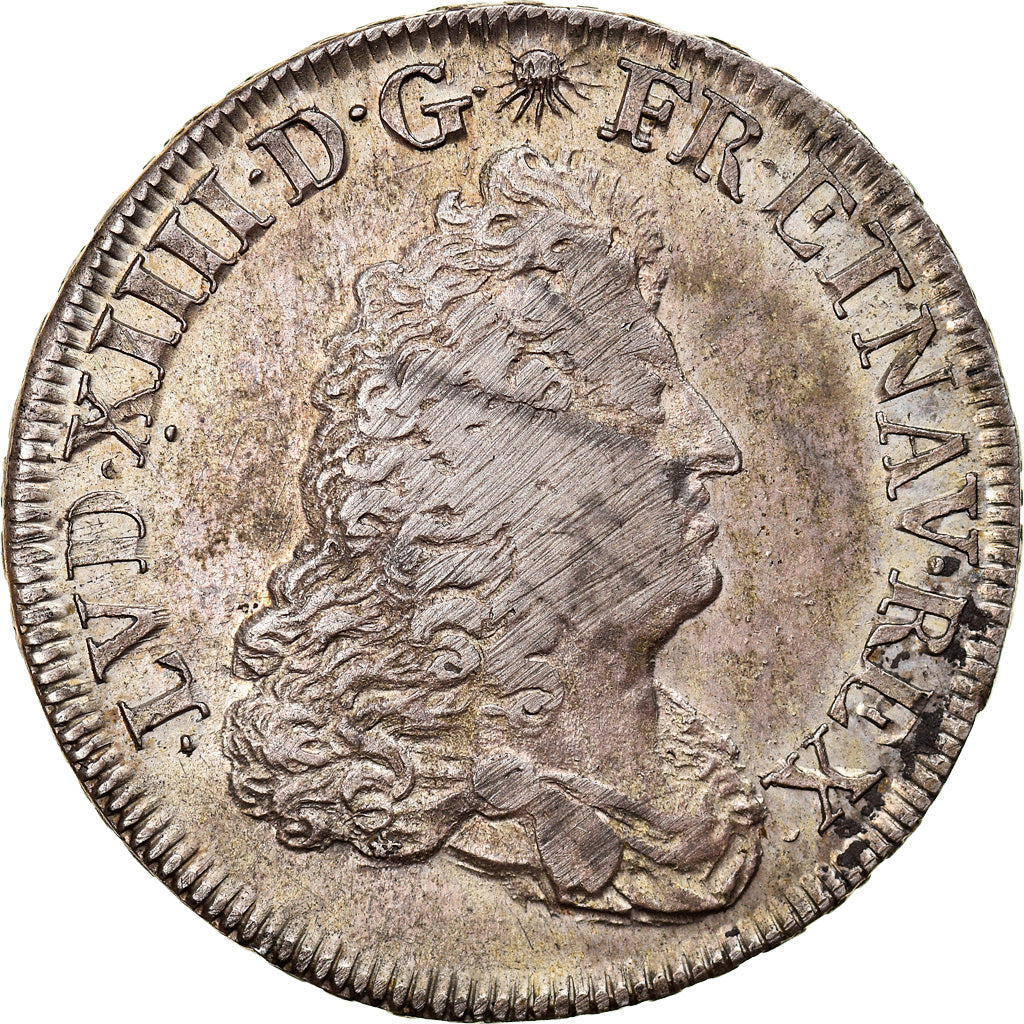 França, Louis XIV, 1/4 Ecu de Flandre, 1688, Lille, Prata, AU(50-53)