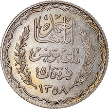 Coin, Tunisia, Ahmad Pasha Bey, 5 Francs, 1939, Paris, ESSAI, MS(65-70), Silver