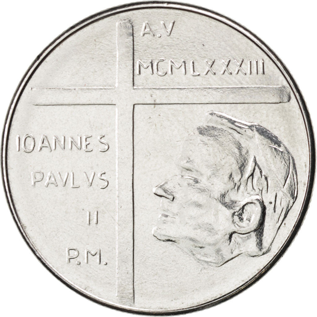 Coin, VATICAN CITY, John Paul II, 50 Lire, 1983, MS(63), Stainless Steel, KM:172