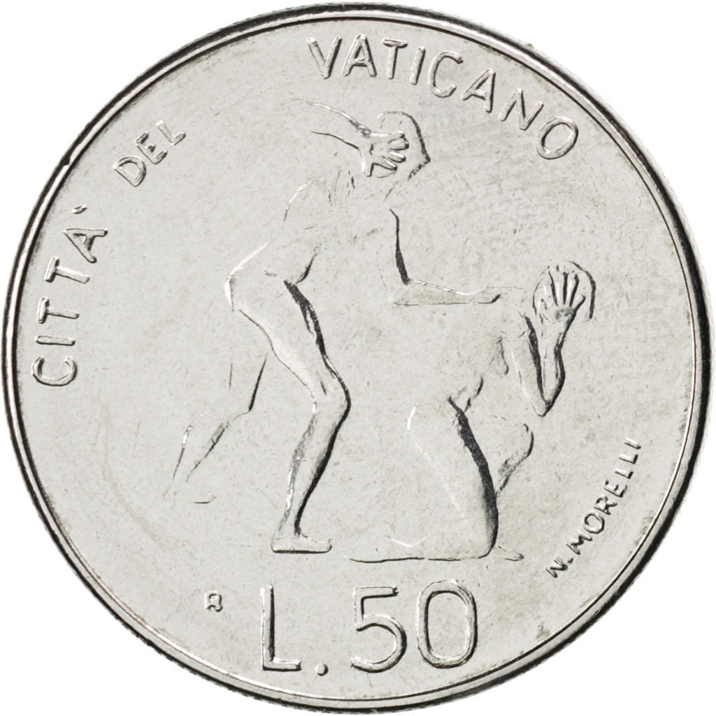 Coin, VATICAN CITY, John Paul II, 50 Lire, 1983, MS(63), Stainless Steel, KM:172
