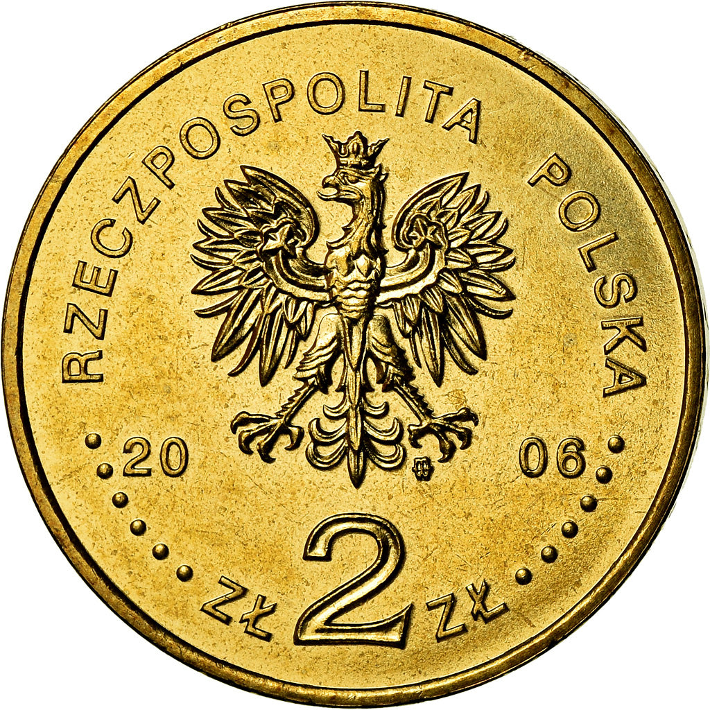 Moneda, Polonia, 2 Zlote, 2006, Warsaw, EBC+, Latón, KM:606