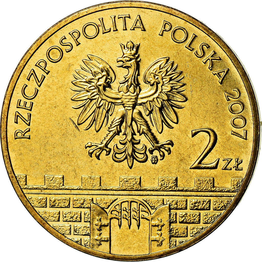 Moneda, Polonia, 2 Zlote, 2007, Warsaw, EBC+, Latón, KM:577