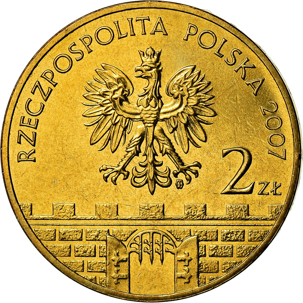 Moneda, Polonia, 2 Zlote, 2007, Warsaw, EBC+, Latón, KM:616