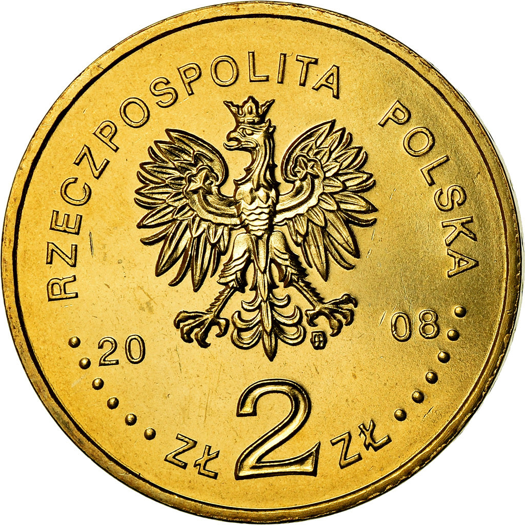 Moneta, Polska, 2 Zlote, 2008, Warsaw, MS(60-62), Mosiądz, KM:644