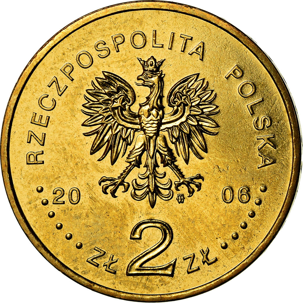 Coin, Poland, 2 Zlote, 2006, Warsaw, MS(60-62), Brass, KM:532