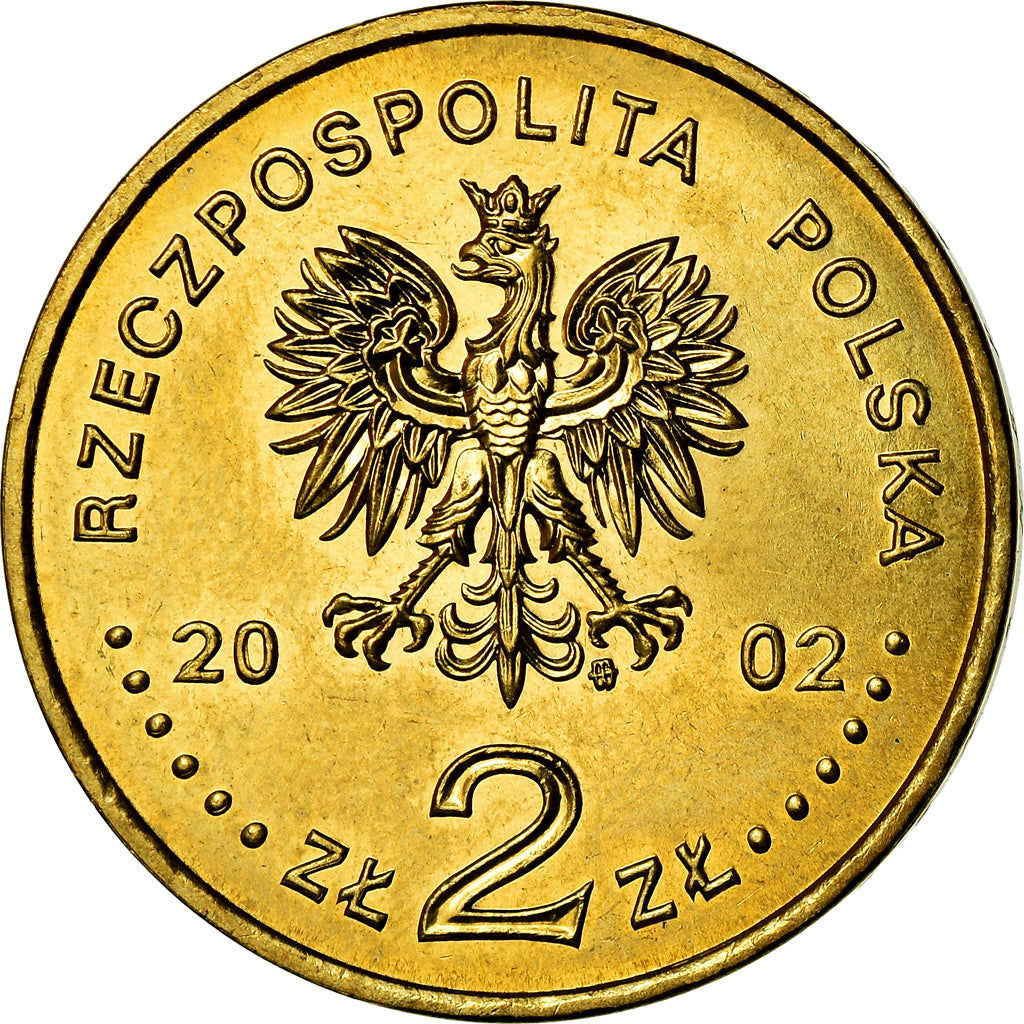 Münze, Polen, 2 Zlote, 2002, Warsaw, VZ+, Messing, KM:431