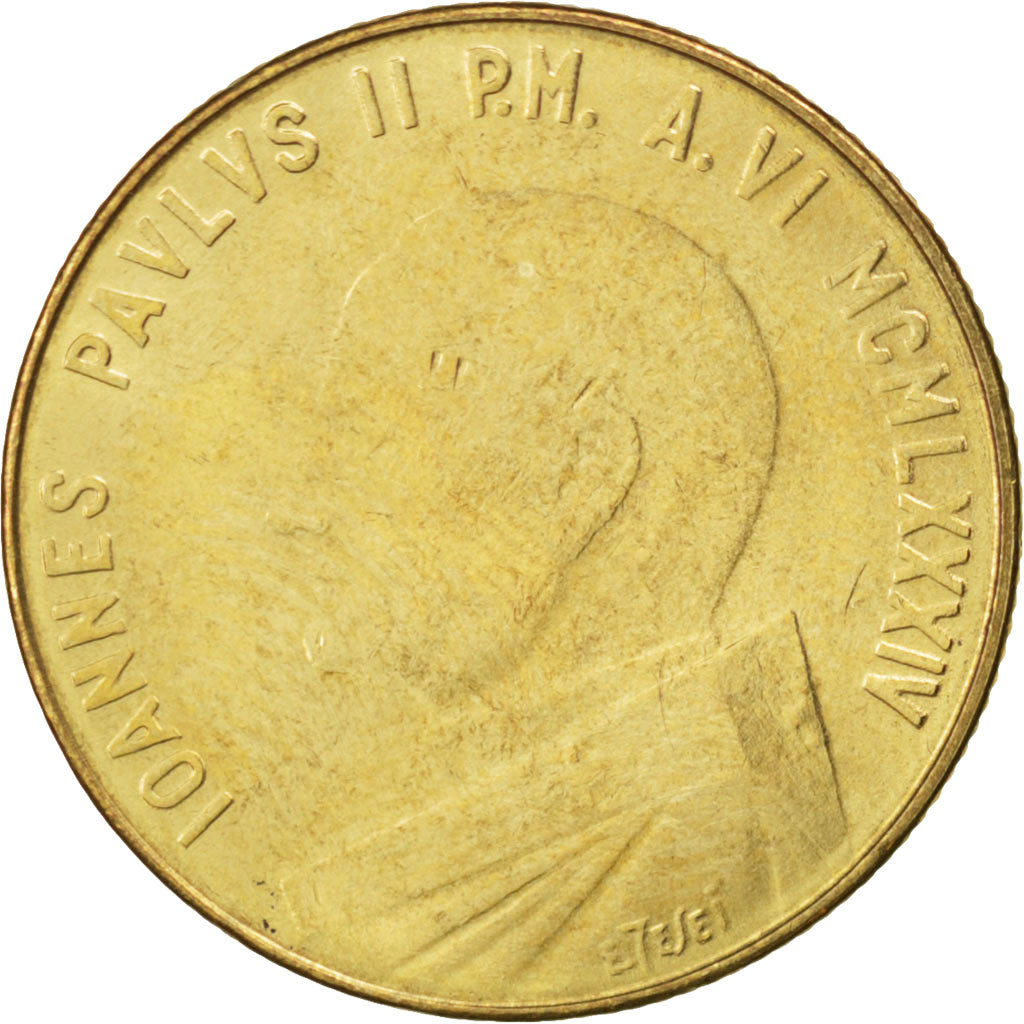 Coin, VATICAN CITY, John Paul II, 200 Lire, 1984, MS(63), Aluminum-Bronze