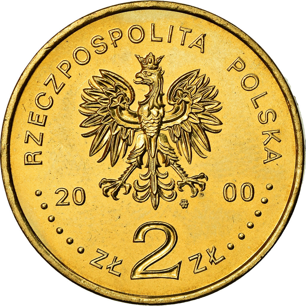 Moneta, Polonia, 2 Zlote, 2000, Warsaw, SPL, Ottone, KM:376