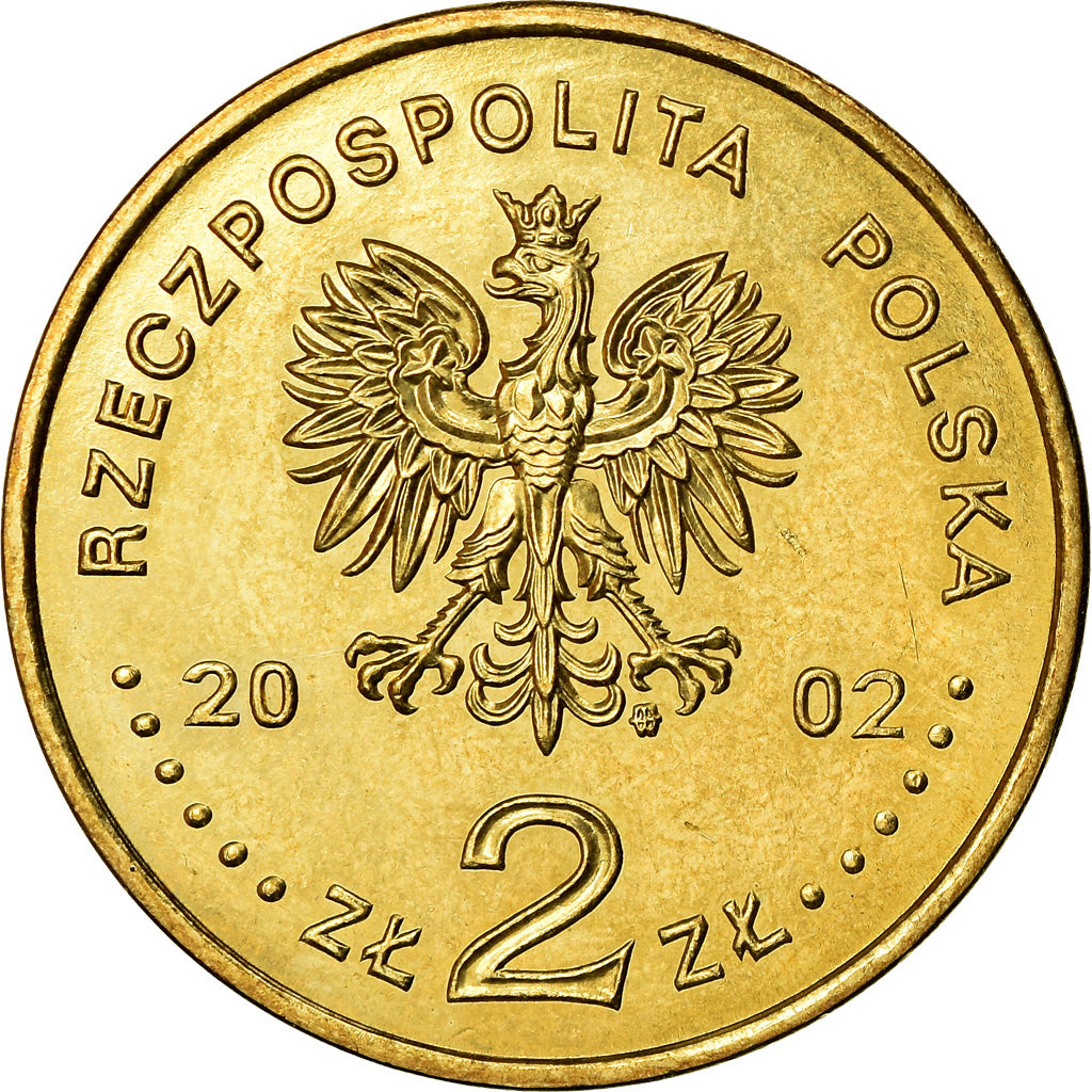 Coin, Poland, 2 Zlote, 2002, Warsaw, MS(60-62), Brass, KM:443