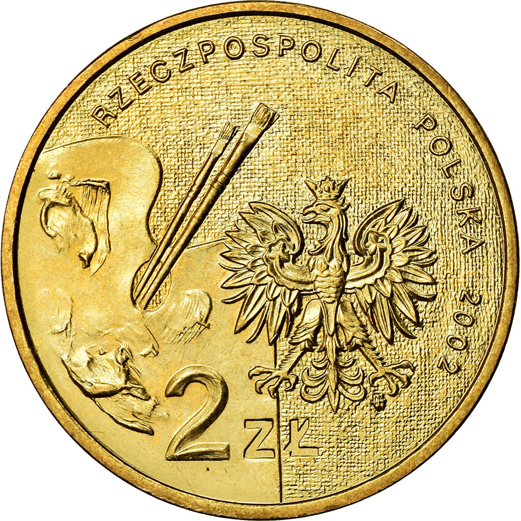 Coin, Poland, 2 Zlote, 2002, Warsaw, MS(60-62), Brass, KM:444