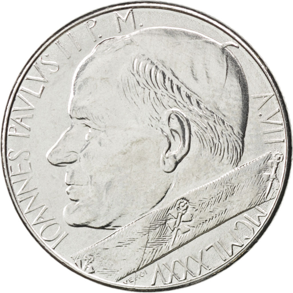Coin, VATICAN CITY, John Paul II, 50 Lire, 1985, MS(63), Stainless Steel, KM:187