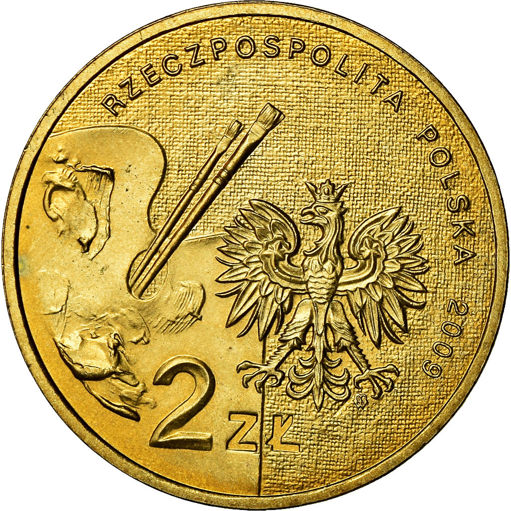 Coin, Poland, 2 Zlote, 2009, Warsaw, MS(60-62), Brass, KM:705