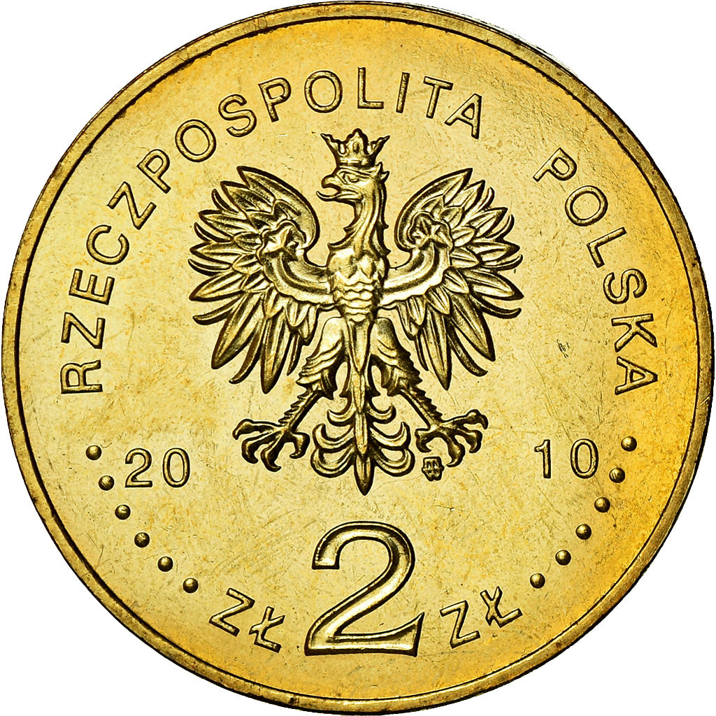 Coin, Poland, 2 Zlote, 2010, Warsaw, MS(60-62), Brass, KM:752